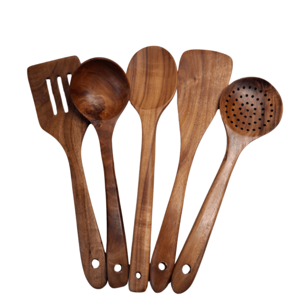 Houten Keukengerei Set met Houder